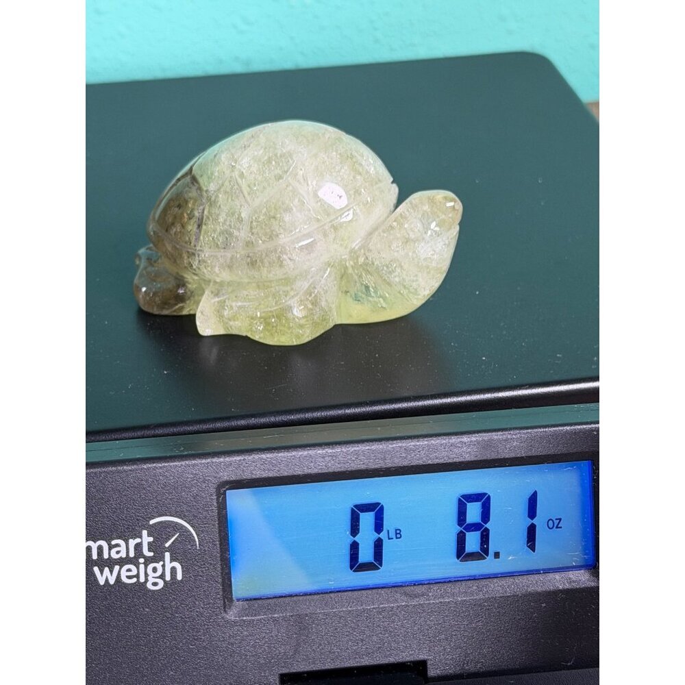 Natural Citrine & Smoky Quartz Turtle Hand Carved Stone Healing Crystal 228g 3" - Picture 10 of 10